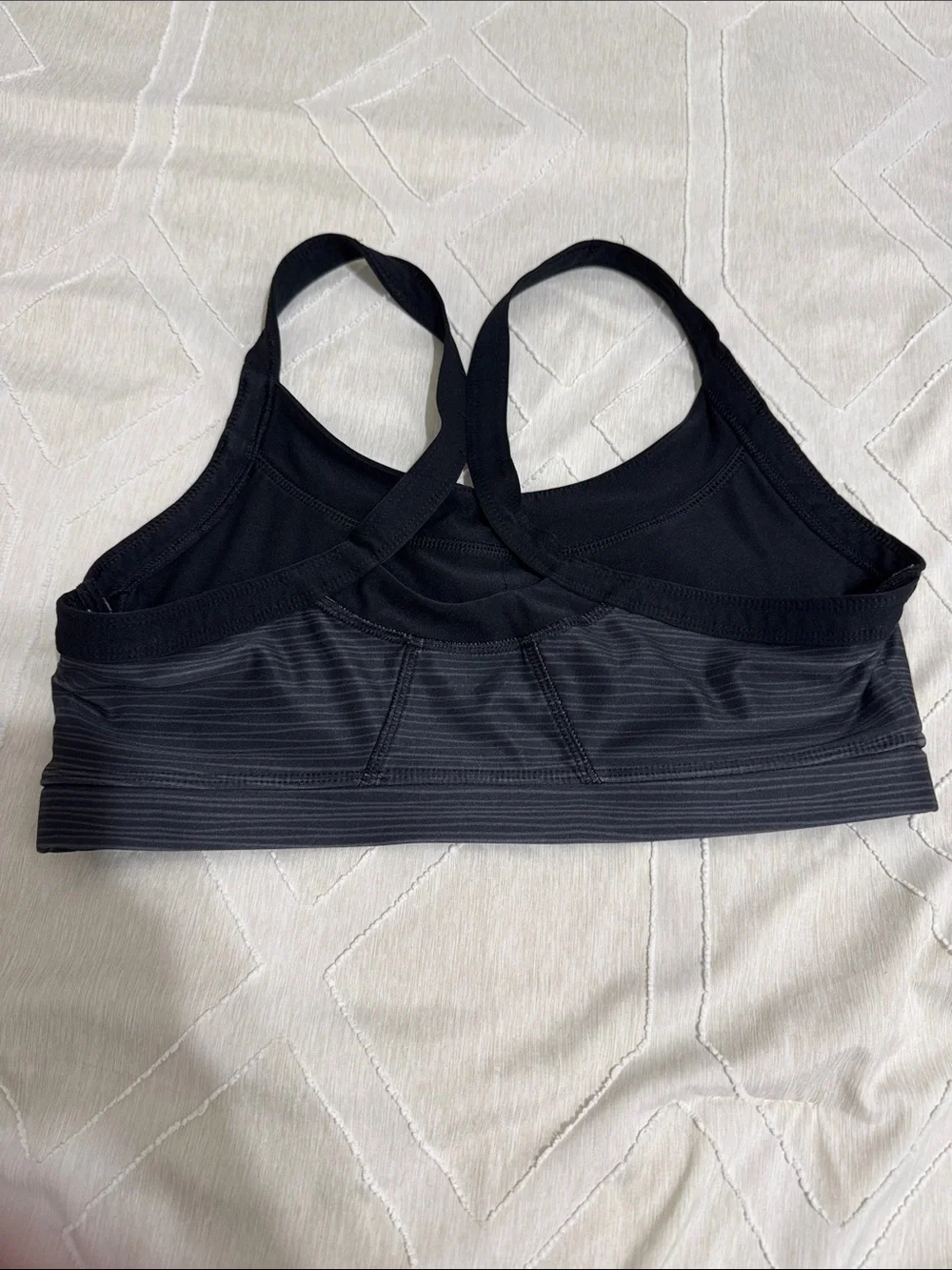 Avia Black Striped Racerback Sports Bra